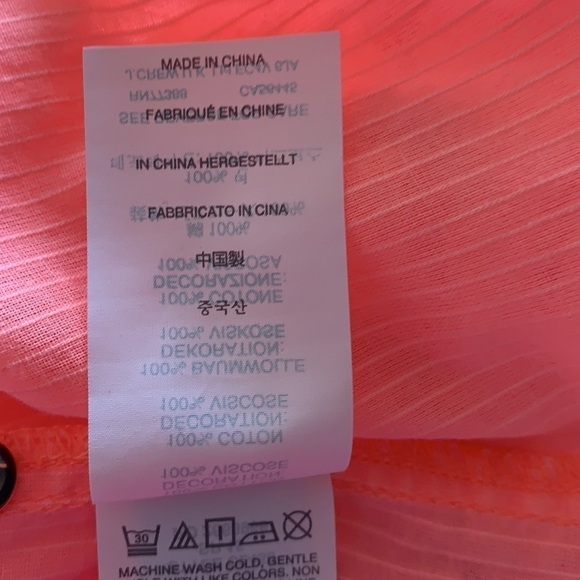 J.Crew Neon Coral Grosgrain Grain Ribbon Long Sleeve Blouse Size 0 - Picture 11 of 15